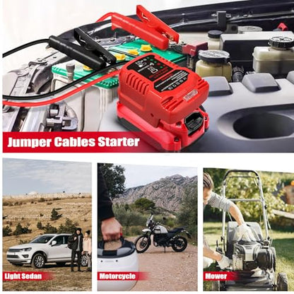 Jump Starter Adapter for Craftsman 20V V20 Li-ion Battery Powered with Jumper Cable Clamps Portable Car Charger Jump Starter(Battery Not Included) - style: For Craftsman
