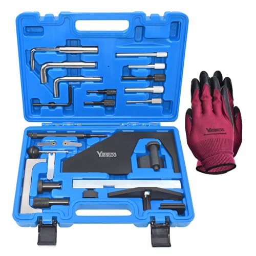 Camshaft Alignment Timing Tool, 25pcs Engine Camshaft Alignment Timing Tool | Compatible with Ford Mazda 1.4 1.6 1.7 1.8 2.0 2.3 L, Camshaft Holding Crankshaft Alignment Tool with Case & Gloves - size: 25PCS