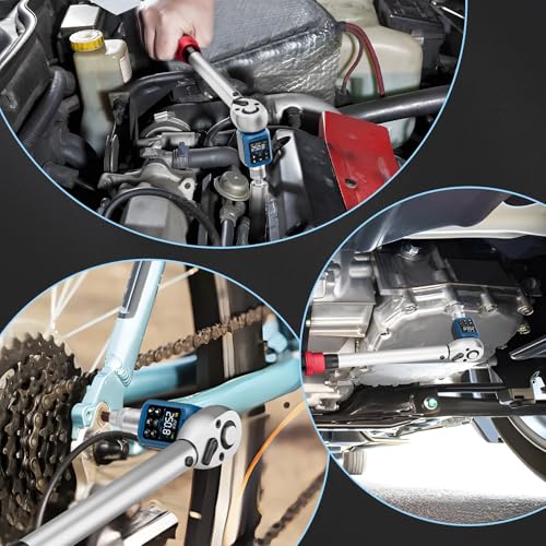 Digital Torque Adapter 1/2" Drive, 3.7-250.8 Ft-lb/5-340 Nm | Digital Torque Wrench Converter, ±2% Accuracy, Buzzer&LED Indicator, 2 Modes, 4 Units, 10 Presets, 2 Adapters for Car, Moto - size: 3.7-250.8Ft-lb/5-340Nm