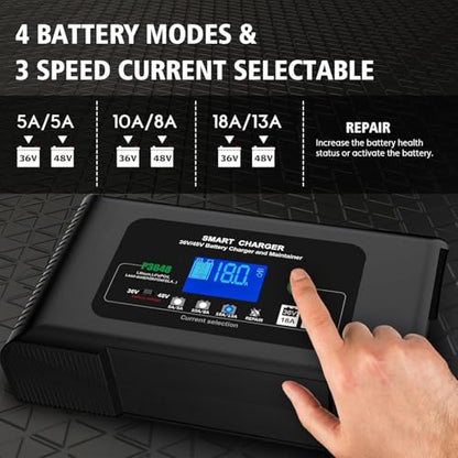 18Amp 36 Volt Golf Cart Battery Charger for EZGO TXT with D Style Plug,Lithium, LiFePO4 Battery Charger,Lead-Acid AGM/Gel/deep Cycle Trickle Charger Maintainer