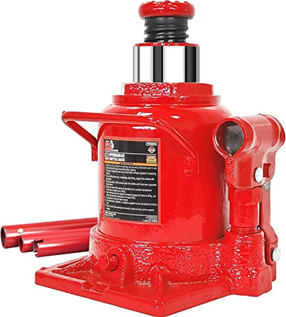 Big RED TAM92007A Torin Hydraulic Stubby Low Profile Bottle Jack, 20 Ton (40,000 lb) Capacity, Red - size: 20 Ton (40,000 LBs), style: Low profile