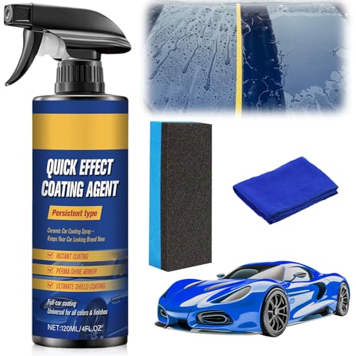 Advanced Car Quick-Acting Coating Agent Spray, Scratch Wax Polish Waterless Wash, Quick Effective Coating Spray, Car Coating Sprays Cleaning Kit, Oil Film Emulsion Glass Cleaner