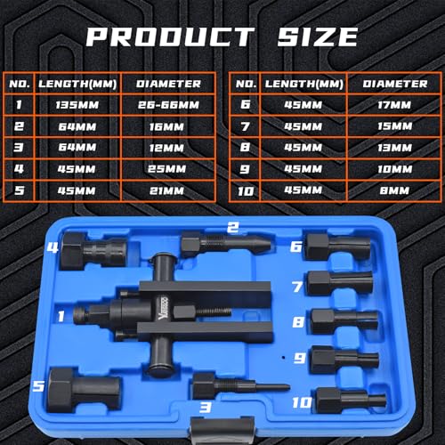 10Pcs Motorcycle Bearing Extractor Puller Tool Kit for 8-25mm Bearings | Professional Blind Hole Inner Bearing Extractor & Removal Tool Set, Suitable For Various Motorcycle Wheel Bearings