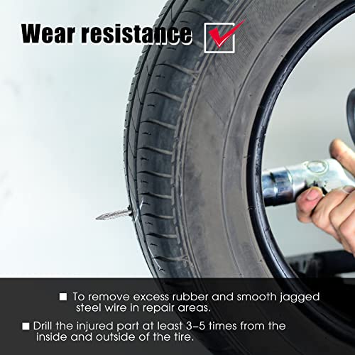 Tallew 3 Pack Tire Reamer Drill Bit Multi Sizes Tire Repair Carbide Burr Drill Bit Patches Plug Cutters Wire Cutter Carbon Steel Reamer Repair Tools (3,4.5,6 mm) - size: 3,4.5,6 mm