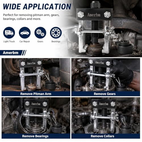 Heavy Duty Pitman Arm Puller with Adjustable Jaws 1/2 Inch Drive, Non-Slip Pitman Arm Removal Tool Fit for Dodge Ram 2500 3500 Cummins, Ford F250 F350, Chevy Silverado, Replace OEM 27170