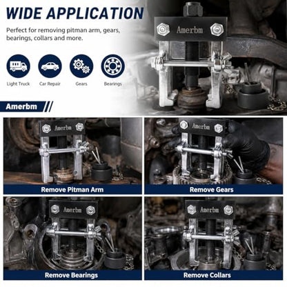 Heavy Duty Pitman Arm Puller with Adjustable Jaws 1/2 Inch Drive, Non-Slip Pitman Arm Removal Tool Fit for Dodge Ram 2500 3500 Cummins, Ford F250 F350, Chevy Silverado, Replace OEM 27170