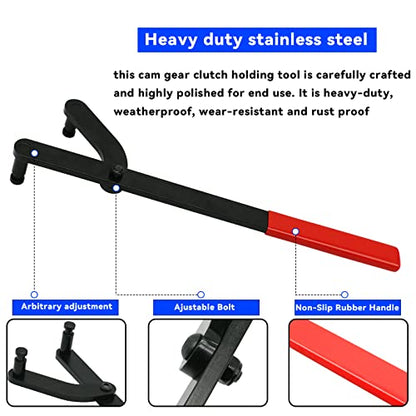 Camshaft Pulley Holder Tool for Cam Sprockets and Injection Pump Pulleys | Compatible with select Honda and Toyota vehicles; alloy steel holder fits holes over 12 mm with 19-190 mm spacing