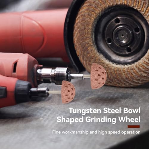 2PCS Tire Repair Buffer Wheel, Tungsten Steel Buffing Wheel Bowl Type Grinding Head with 6mm Shank Power Tool Accessories for Tire Polishing