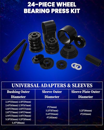 SIXIWANZI 24pc Wheel Bearing Press Kit for Easy Removal & Installation FWD