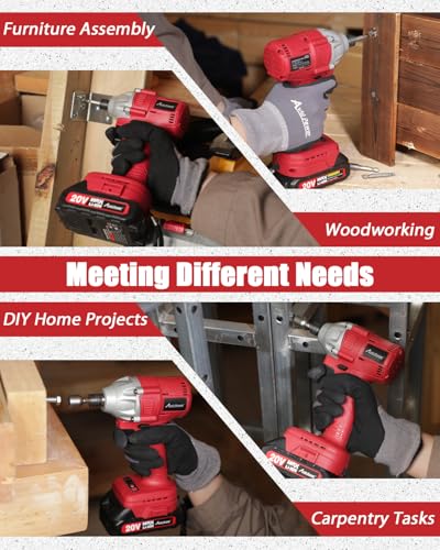 AVID POWER 20V Brushless 1/4'' Impact Driver Kit, 2220in-lbs High Torque, 2-Speed Mode, Variable Speed Cordless Impact Driver, Brake Stop Function, Compact Design with LED Light, 4 Sockets & 4 Bits