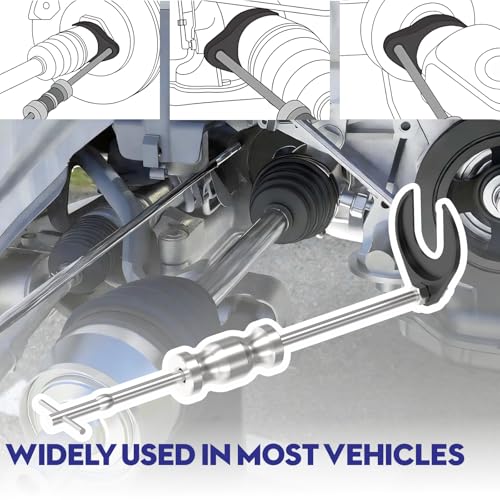 Universal CV Axle Removal Tool Set with Inner CV Axle Puller Tool with 5/8"-18 Slide Hammer and CV Joint Puller Propshaft Separator Tool U Joint Removal Tool - style: 2-in-1