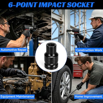 2PCS 9mm Impact Socket 1/2" Drive, 6 Point Metric Shallow Socket, CR-V Steel Heavy Duty Impact Wrench Socket for Automotive Repair - size: 9mm