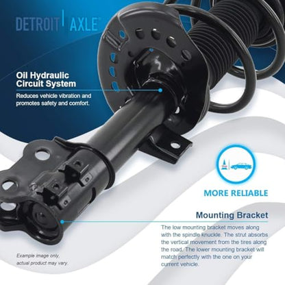 Detroit Axle - Front Steering Knuckles & Wheel Hub Bearings + Struts w/Coil Spring Replacement for 2011 Kia Optima 2.4L - size: 4QU47753/ Big strut kit