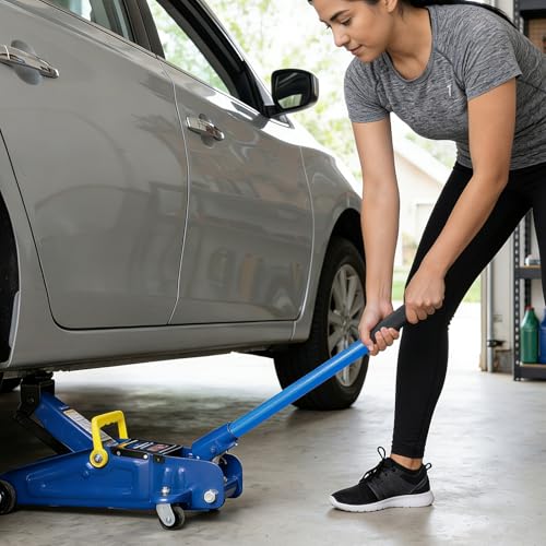 2 Ton Jack Handle Replacement, Horizontal Hydraulic Jack Handle Replacement Kit with Gloves, Anti-Slip Grip Steel Jack Lifting Handles for Most Vehicles, Car Accessories (Blue) - color: Blue