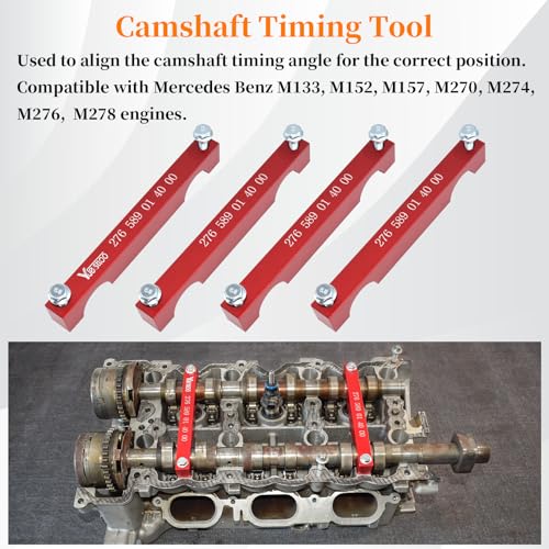 Engine Alignment Locking Timing Tool Kit with 4PCS Camshaft Adjuster Tool Kit, Compatible with Mercedes Benz M157/M276/M278, T60 & T100 Camshaft Scoket, Fuel Injector Puller - size: for M157/M276/ M278