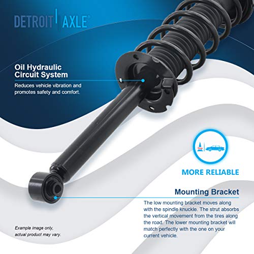 Detroit Axle - 4pc Struts for 2003-2007 Honda Accord, Front and Rear | Struts w/Coil Spring Assembly 2004 2005 2006 Replacement Shock Absorbers - size: 4Q170093/ 4 Struts