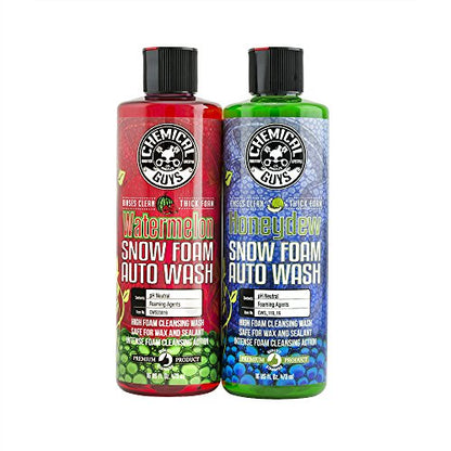 Chemical Guys, Snow Foam Wash Bundle, Foam Cannon, Gun & Two Soaps, 16 oz | Foam cannon and foam gun with watermelon and honeydew snow foam soaps, safe on wax, sealant and ceramic - size: 16 Fl Oz (Pack of 2), style: WATERMELON + HONEYDEW