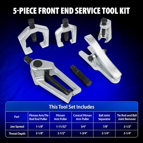 Yonligonju 5pc Ball Joint Separator, Splitter Removal Kit, Ball Joint Removal Tool Set Pitman Arm Puller, Tie Rod End Tool Set for Front End Service(red)