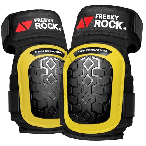 Knee Pads for Men Construction Knee Pads for Work with Heavy Duty Anti-Slip Cap Work Knee Pads with Thick Gel Padding Reinforced Thigh & Shin Straps for Construction Flooring Roofing, Yellow - color: Yellow-T