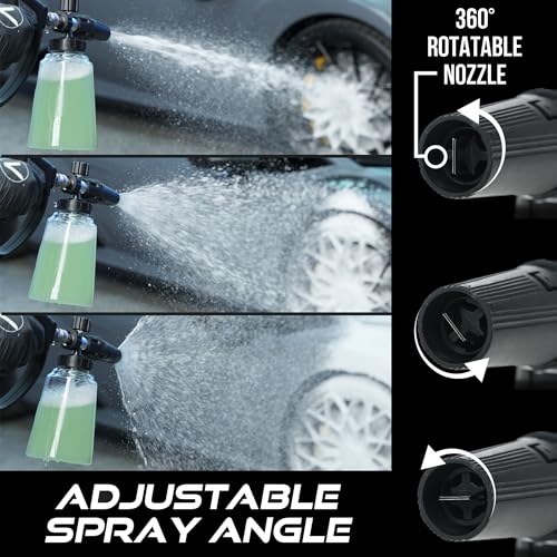 VIKING Professional Foam Cannon for Car, Adjustable Spray Nozzle, 1.1 Liter Soap Canister, 1/4" Quick Connect Plug for Pressure Washer and Car Detailing Kit