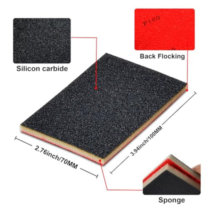 MAXMAN 20PCS Sanding Sponge Set, 3000 Grit Soft Foam Hand Sander Block, 3x4 Inch Wet Dry Sandpaper, Ultra Fine Sandpaper Sponge, Reusable Sanding Pads for Metal Wood Furniture Models Drywall Polishing - style: 3000G