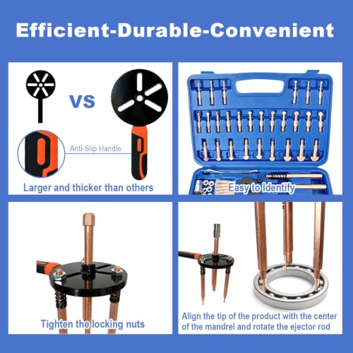 55-in-1 Bearing Puller Set, Heavy-Duty Blind Hole Puller Kit | Wheel Bearing Removal Tool, Internal External Bearing Separator Tool, Upgraded Blind Hole Puller Kit for Automotive