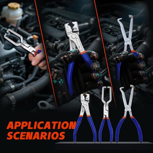 3-Pcs Fuel Line Disconnect & Clic-R Hose Clamp Plier Set - color: 3pcs Set-2
