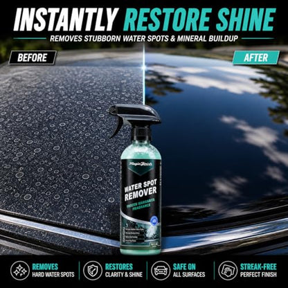 Magic Finish Water Spot Remover for Cars – Professional Hard Water Stain & Mineral Deposit Remover for Paint, Chrome & Wheels – Restores Shine & Gloss – Frozen Margarita Scent – 16oz