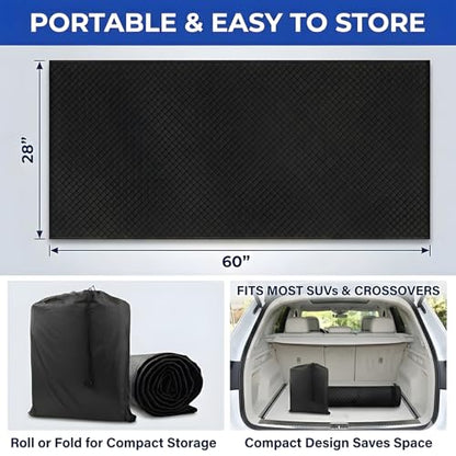 Rolling Creeper Mat for Car Repair, 60x28 Inch Portable Foldable Mechanic Mat, Under Vehicle Rolling Pad for Low Clearance, Durable PU, Anti-Slip, Easy to Clean for Garage, Auto Repair & Roadside