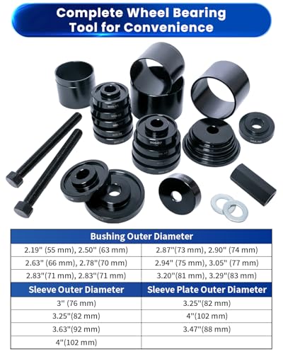 ATPEAM 24pc Wheel Bearing Press Kit, Bearing Removal & Installation Set Universal Bushings