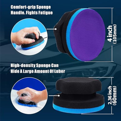 Synthetic Clay Hand Clay Bar Pad, 2-Pack, Blue Purple | Car Auto Detailing, Cleansing, Paint Surface Prep Tool, For Waxing & Polishing