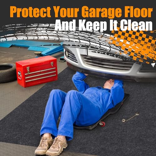 88" x 100" Oil Spill Mat,Premium Absorbent Oil Pad, Reusable, Washable,Waterproof Backing Contains Liquids, No Soak Through,Protects Garage Floor Surface - size: 88" x 100"