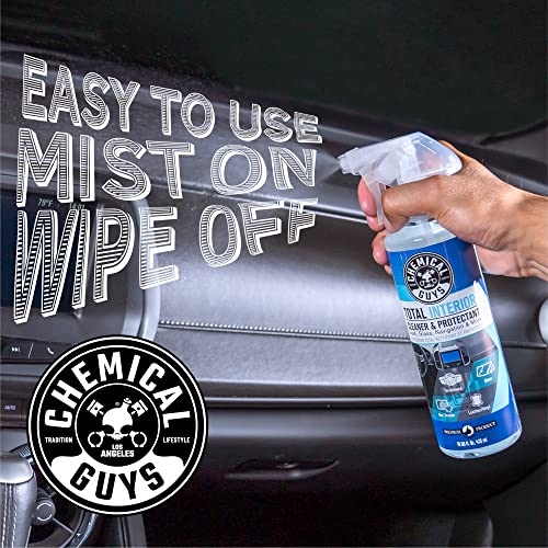 Chemical Guys, Total Interior Cleaner & Protectant for Cars, 16 oz, 2 Pack | Cleans dashboards, seats, door panels, trim and glass in one step, leaving a fresh, streak-free, factory-style look - size: 16 Fl Oz (Pack of 2), style: Fresh 2 Pack