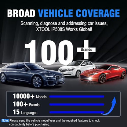 OBD2 Scanner Diagnostic Tool XTOOL IP508S: Code Reader for Cars & Trucks with 15 Resets, Crank Sensor Relearn, ABS Bleed, CAN FD for GM, Engine, ABS, SRS, Transmission Car Diagnostic Tool, Android 10