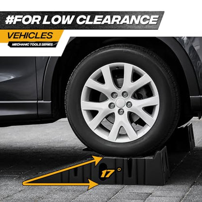 Magshion Car Ramps Set of 2, Auto Repair Lift Ramps with Anti Slip Grooves for Garage Workshop, Stackable Vehicle Ramps, 5000 lbs Capacity, Black, Plastic