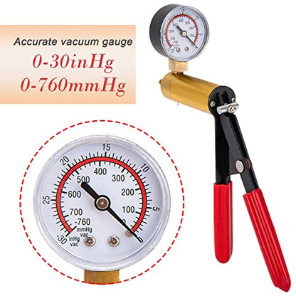 2 in 1 Brake Bleeder Kit, Hand Vacuum Pump Tester with Case and Adapters | One-person brake and clutch bleeding kit with hand vacuum pump, adapters, and case for cleaner, easier garage maintenance