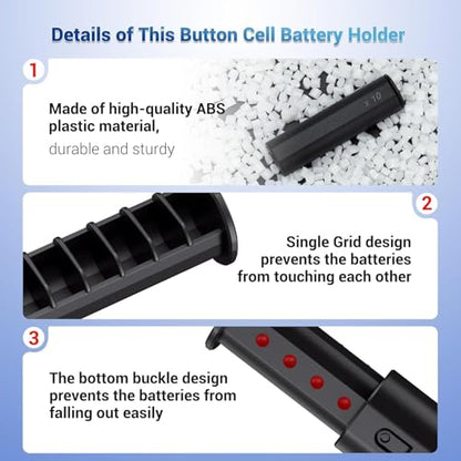 (2 Pack)LR41 Battery Holder,AA Size Coin Cell Battery Case for 20x LR41/AG3/SR41/192/384/RW87/SR41W/GP192/312 Hearing Aid Batteries,LR41 Button Storage,Allow to fit in AA Battery Slot - size: (2 PACK)Battery Case for LR41 & More