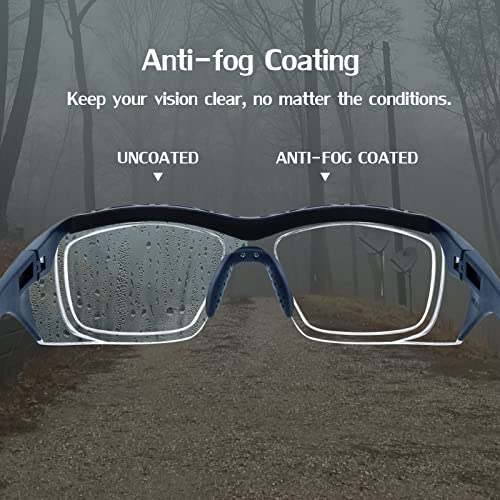 UKNOW Safety Glasses Anti Fog, Eye Protection with Clear UV Protection Lenses & Side Shields, ANSI Z87.1 Protective Eyewear - color: Slate
