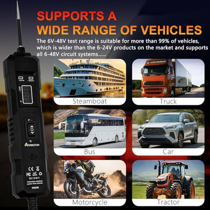 6V-48V DC Car Power Circuit Probe Tester with Dual LED Lights | Electric Circuit Tester Automotive,Fuse & Voltage Tester,Electrical Automotive Digital Display Short Finder with 4.5M Cable