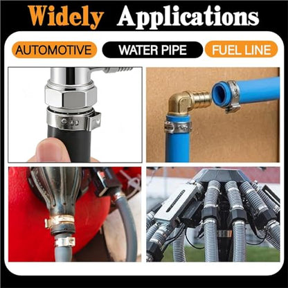 660Pcs 26 Sizes Single Ear Hose Clamps Kit,304 Stainless Steel 5.3-36.1mm Stepless Constant Tension Clamps for Fuel Line, Coolant Hose, PEX Plumbing, Irrigation & AC Hose Clamp - size: 660PCS