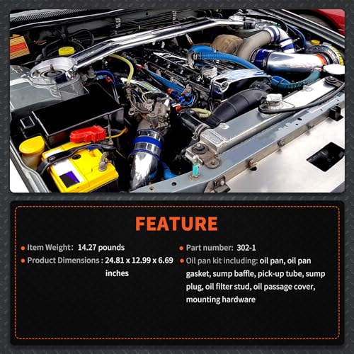 labwork 302-1 Aluminum Oil Pan Kit Replacement for GM Muscle Classi Car Truck 4.8L 5.3L 6.0L 6.2L 1955-1987