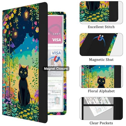 Car Registration and Insurance Holder, with Magnetic Closure for License, Cards and Documents, All Vehicle Needs and Car Accessories (Cat) - color: Cat