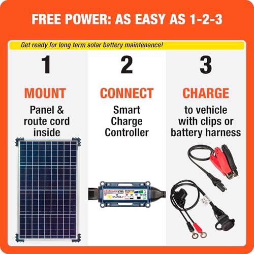 Optimate Solar Duo 40W, TM522-D4, 6-Step 12V / 12.8V 3.3A Weatherproof Solar Battery Saving Charger & maintainer - style: OptiMATE Solar DUO 12V / 12.8V charge controller with 40W Solar Panel