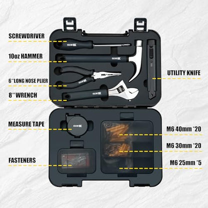 136-Piece Hand Tool Set/Home Tool Kit, DIY Set Tool Household Hand Tool with Screwdriver Wrench Hammer Tape Plier Tool Box for Everyday Home Repairs(136 Piece)