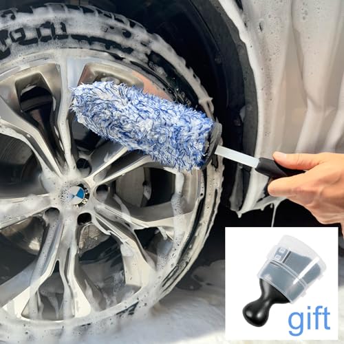 IPELY Metal Free Microfiber Wheel Brush,Wheel Cleaner Brush for Wheel and Rim Detailing, No Scratching