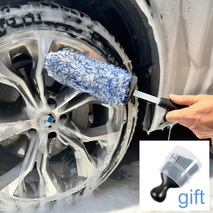 IPELY Metal Free Microfiber Wheel Brush,Wheel Cleaner Brush for Wheel and Rim Detailing, No Scratching
