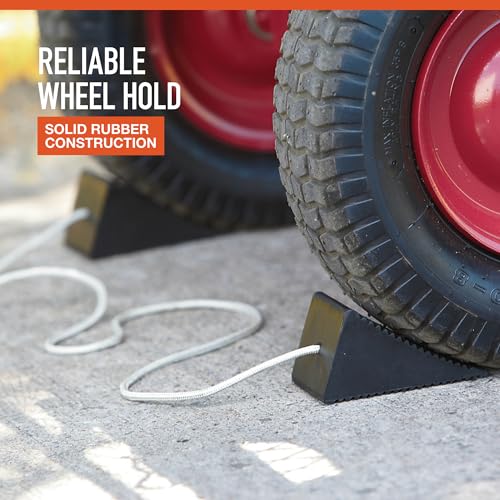 Ironton 2-Pk. of Compact Wheel Chocks, Solid Rubber | Controlled load positioning, Shop and warehouse handling, Durable material movement, Easy setup, Operator-friendly design