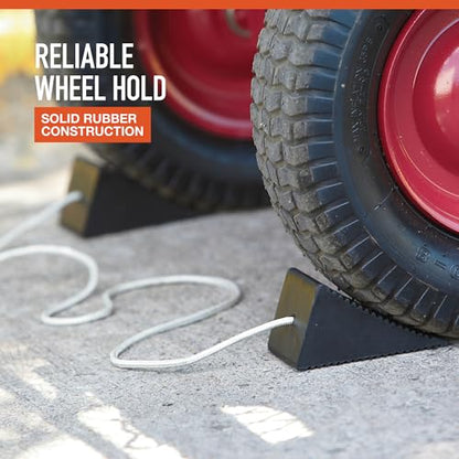 Ironton 2-Pk. of Compact Wheel Chocks, Solid Rubber | Controlled load positioning, Shop and warehouse handling, Durable material movement, Easy setup, Operator-friendly design