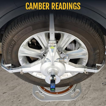 Digital Camber Caster Gauge, LCD Display, Magnetic Base, Home Garage Wheel Alignment Tool, -90° to +90° Range
