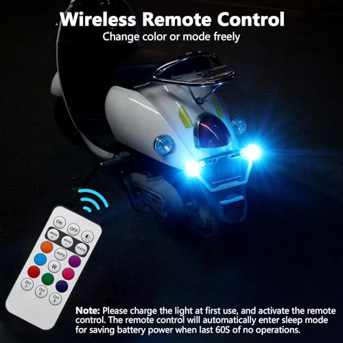 LECART 4 Pcs Magnetic Led Strobe Lights with Remote Control 8 Colors Wireless Led Anti Collision Lights Rechargeable Emergency Strobe Warning Flashing Lights for Cars Motorcycle Bike Drone Scooter